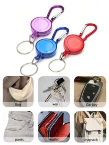 1 buc/6 buc breloc retractabil cu suport pentru card de identitate, insignă, cu cârlig și buclă, perfect pentru a deține carduri de identitate, chei și unelte mici. Cadou suvenir accesorii auto, breloc pentru geantă școală, drăguț gotic Y2k