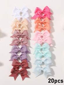 bilicaca 20/40/60pcs Colorful Candy Toned Kid's Hair Clips, Cute Baby Barrettes - Multicolor - View 10