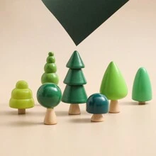 1 Set Casa del árbol de madera de estilo bosque, Juego de construcción de bloques apilables, Juguete educativo, Juguetes de madera para bebés, Casa de muñecas de madera, Juguetes educativos para bebés