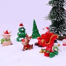 1pc Người tuyết Giáng sinh thu nhỏ Cảnh tuyết Trang trí, Trang trí phòng Ông già Noel bằng nhựa, Giáng sinh - Nhiều màu - Xem 8