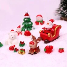 1pc Người tuyết Giáng sinh thu nhỏ Cảnh tuyết Trang trí, Trang trí phòng Ông già Noel bằng nhựa, Giáng sinh - Nhiều màu - Xem 1