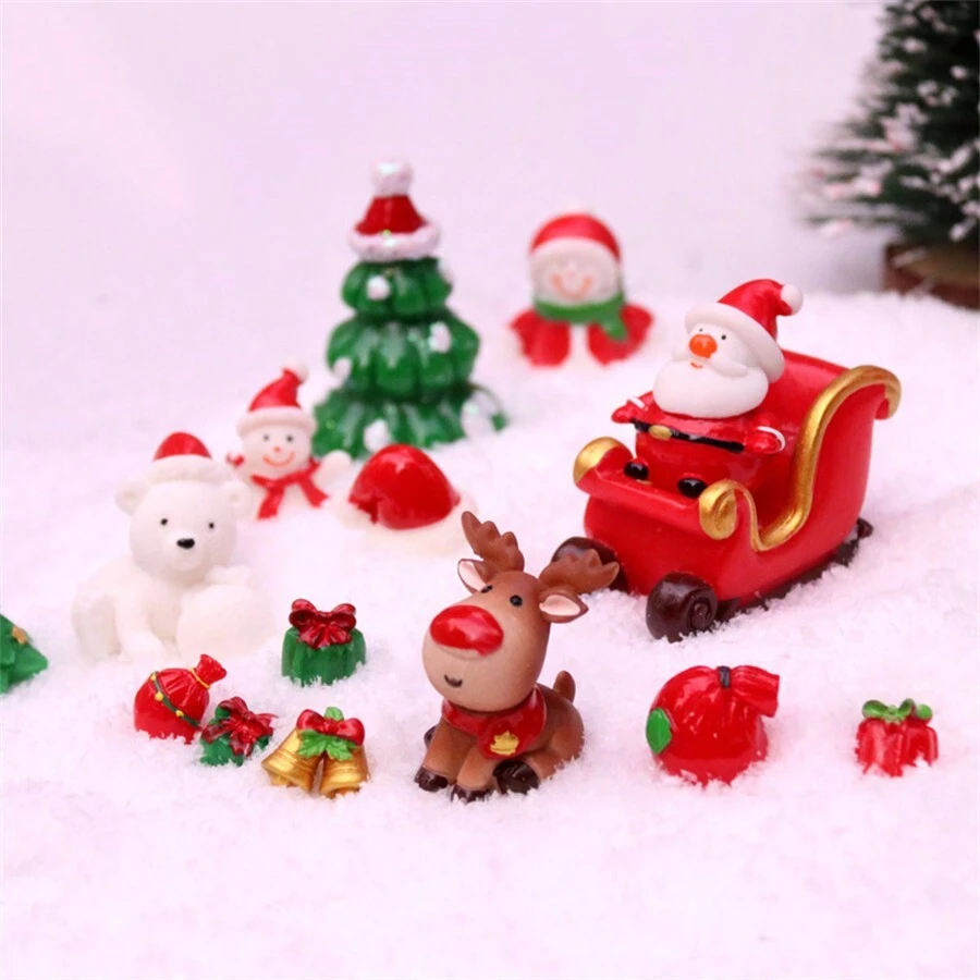 1pc Người tuyết Giáng sinh thu nhỏ Cảnh tuyết Trang trí, Trang trí phòng Ông già Noel bằng nhựa, Giáng sinh - Nhiều màu - Xem 1