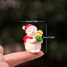 1pc Người tuyết Giáng sinh thu nhỏ Cảnh tuyết Trang trí, Trang trí phòng Ông già Noel bằng nhựa, Giáng sinh - Nhiều màu - Xem 5