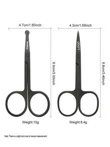 1PC Laser Customized Eyebrow Scissors Stainless Steel Eyelashes Nose Hair Remove Round Point Head Trimmer Personal Care Round Head Small Beard Eyebrow Facial Hair Cut Trimming Men And Women Makeup Beauty Tools - Multicolor - View 6