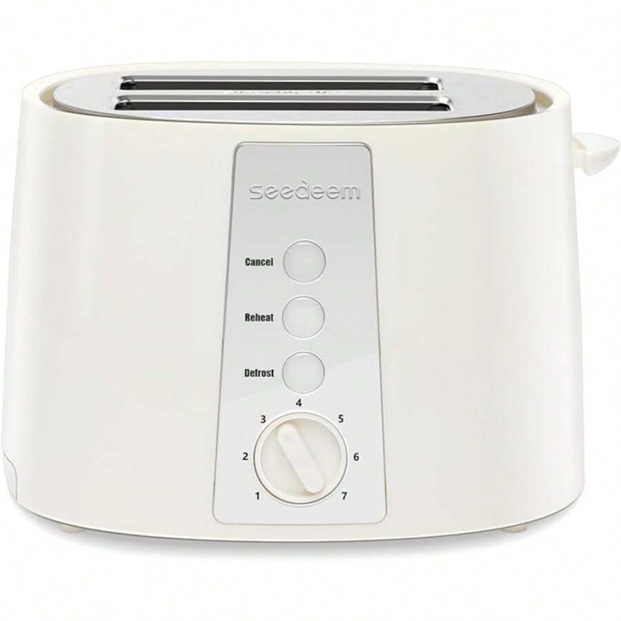 Toaster 2 Slice, Extra Wide Slot Toaster, 7 Shade Settings, Bread Toaster With Cancel, Defrost, Reheat Function, Extra Wide Slots For Waffle Or Bagel, Removable Crumb Tray, 750W, - Kem trắng - Xem 1