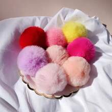 3pcs Real Rex Rabbit Fur Pompom Balls 6cm Soft Pompones Fluffy Plush Crafts Diy Pom Poms Ball Furball Home Decor Garment Hat Accessories Sewing Supplies