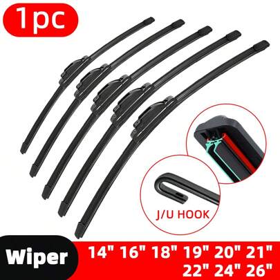 通用双胶条雨刮片J型U型钩14寸16寸17寸18寸19寸20寸21寸22寸24寸26寸风挡橡胶汽车配件
