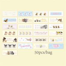 YUXIAN 50张/本迷你贴纸书，甜心糖果系列，韩国Ins风小动物和甜点风格贴纸，剪贴簿用品，装饰笔记本相框手机壳水杯垃圾杂志文具盒拼贴装饰 - 彩色 - 查看 13