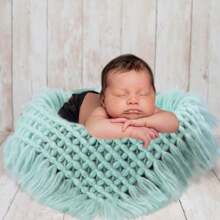 Manta de fotografía para bebés como accesorio de cesta, mantas blandas para fotografía de bebés recién nacidos, relleno para cestas de sesión de fotos, manta de fondo para baby shower, decoraciones y regalos para baby shower y Pascua, para niñas/niños - Multicolor - Ver 4