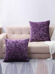 1 件重磅天鹅绒压花抱枕套，经典花卉浮雕天鹅绒面料，欧式枕套，欧式抱枕套，室内/室外 - （18 英寸 X 18 英寸），红色） - 紅色 - 查看 7