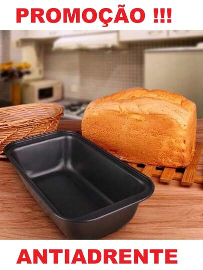 Forma de Pão Bolo Assadeira Antiaderente Retangular Aço Carbono