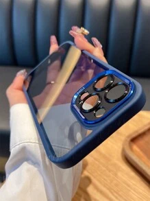 Luxuriöses Apple Metallkameragehäuse kompatibel mit iPhone 16, 15, 14, 13, 12 Pro Max, 11, mattes transparentes Buchstaben Linsenschutzcover kompatibel mit iPhone 15 Pro Max