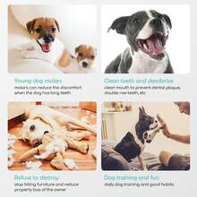 Nobleza - Hueso Prensado para Perros Fortalecedor de Dientes Stick Dental Dog Snack, Hueso de Nudillos Crudo, Hueso para morder, 7.6cm,12pcs