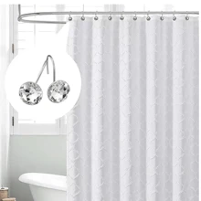 12 chiếc móc treo rèm tắm đính đá pha lê acrylic lấp lánh, màu trắng và tím, phụ kiện rèm cửa phòng tắm và phòng ngủ. - trắng - Xem 6