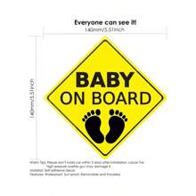 2pcs Baby ON Board Sticker Car Decals Signs Self-Adhesive Easy To Install Waterproof - Multicolor - View 6