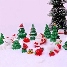 1pc Người tuyết Giáng sinh thu nhỏ Cảnh tuyết Trang trí, Trang trí phòng Ông già Noel bằng nhựa, Giáng sinh - Nhiều màu - Xem 10
