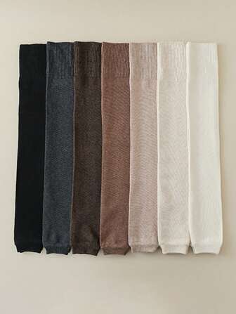 1/2/4 par enfärgade extra långa benvärmare för dam, tjocka och varma för höst/vinter, mysiga