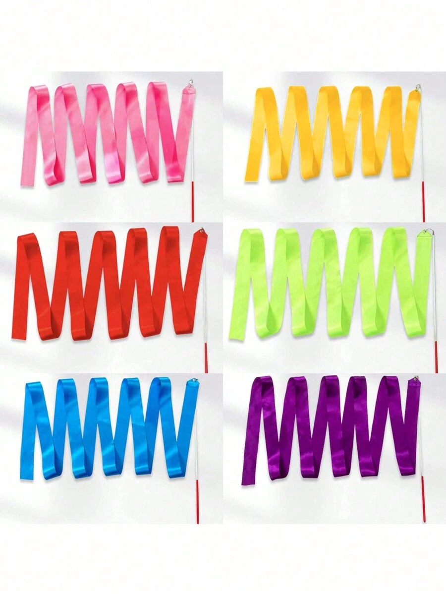 Gymnastics Ribbon, Dance Streamers For Artistic Gymnastics & Ballet Performance - Multicolor - View 1