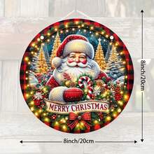 Đồ trang trí Giáng sinh 1 cái "Holiday Charm" Vòng hoa gỗ tròn trang trí tường mừng Giáng sinh vui vẻ cho cửa ra vào, phòng khách và lễ kỷ niệm Giáng sinh - Nhiều màu - Xem 11