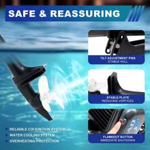 Heavy Duty 3.5HP 2 Stroke Outboard Engine Motor Boat Engine Water Cooling System Outboard Motor Inflatable Fishing Boat 3.5 HP 2Stroke Engine Water Cooling CDI - Black - View 8
