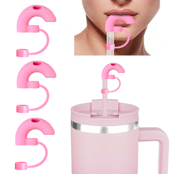 Anti-Wrinkle Straw Topper Compatible With Tumbler,Reusable Silicone Straw Stopper With Cover,Sideways Suck Design Anti-Lip Wrinkle Mouth Wrinkles Around,10mm Straw Attachment,Kitchen,Christmas Gift,School Supplies