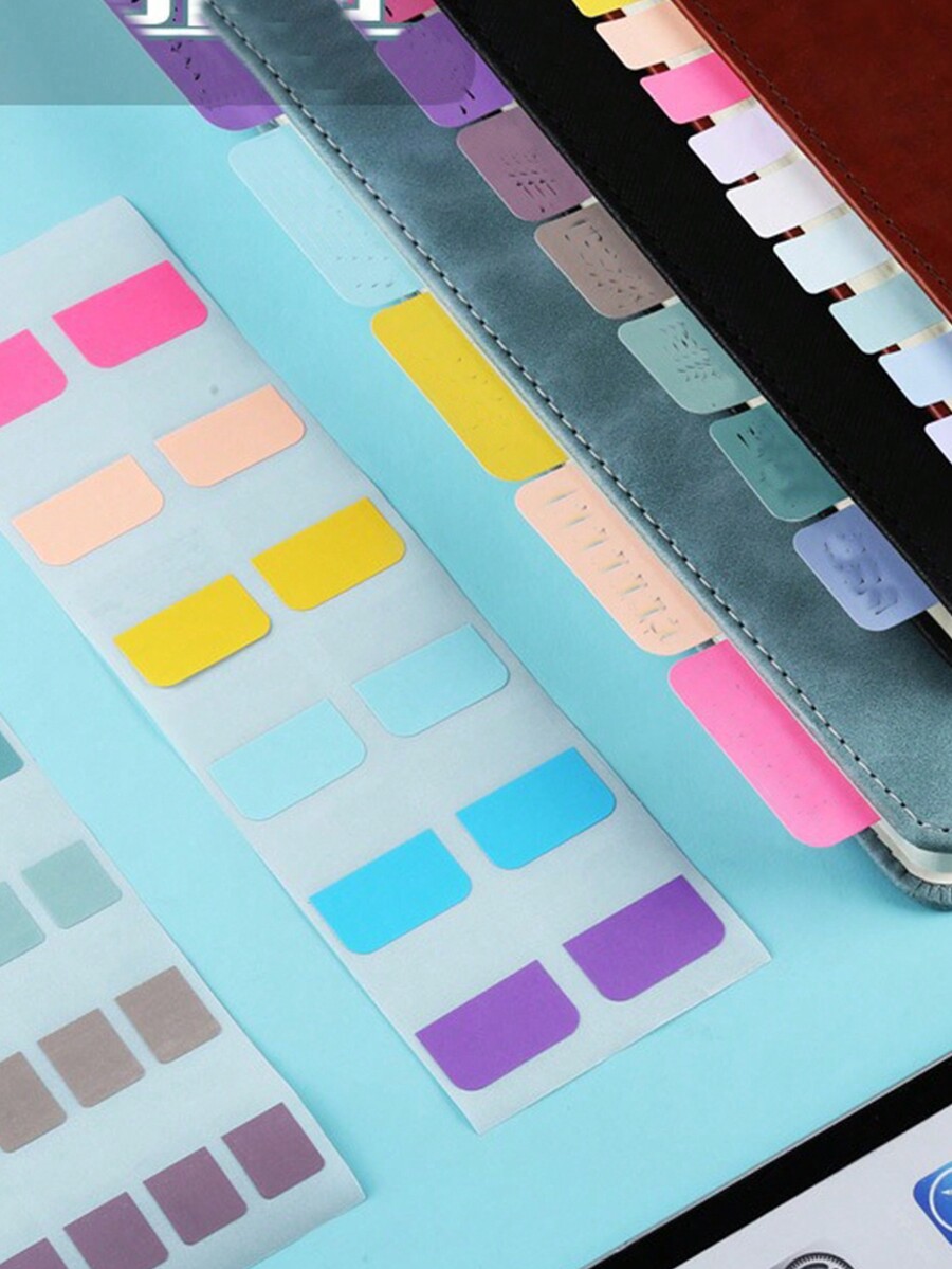 240/120/60pcs Muted Tone Label Stickers Sticky Notes Small Tag Marker