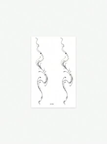 1pc Waterproof, Sweat-Proof, Washable, Non-Reflective Temporary Tattoo Sticker - Starry Shimmer Design, Suitable For People - Black - View 2