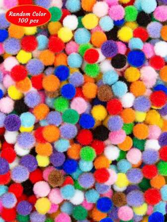 100/200Pcs 1cm/1.5cm Assorted Pompoms Multicolor Valentine Day Arts And Crafts Fuzzy Pom Poms Balls For DIY Creative Crafts Decorations, Christmas Gift Ideas, DIY Christmas Ornaments