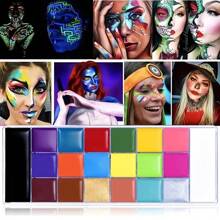 Kit de pintura corporal de 20 colores, para cara y Body, para Halloween, Navidad, fiestas, club, disponible en varios colores, paleta - 20 colores de pintura al óleo + 10 pinceles. - Ver 3