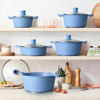 20cm/24cm/28cm/32cm Cookware Set Non-Stick Pots & Pans Suitable For Gas Stove And Induction Cooktop Seafood Boil