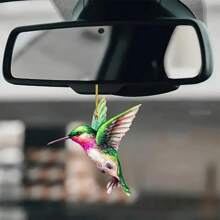 Charming Green Hummingbird Acrylic Pendant - 2D Decorative Accessory For Car Rearview Mirror, Bag And Keychain - Ideal Couples And Holiday Gift,Home Decor ,Room Decor,Wall Decor Gifts Birthday Graduation - Multicolor - View 4
