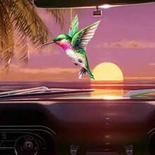 Charming Green Hummingbird Acrylic Pendant - 2D Decorative Accessory For Car Rearview Mirror, Bag And Keychain - Ideal Couples And Holiday Gift,Home Decor ,Room Decor,Wall Decor Gifts Birthday Graduation - Multicolor - View 5