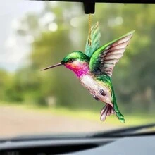 Charming Green Hummingbird Acrylic Pendant - 2D Decorative Accessory For Car Rearview Mirror, Bag And Keychain - Ideal Couples And Holiday Gift,Home Decor ,Room Decor,Wall Decor Gifts Birthday Graduation - Multicolor - View 3