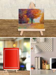 5 件木制迷你支架，适用于小黑板、手机、迷你画架，适合桌面装饰和派对