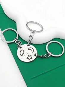 1pc Sun & Moon Metal Keychain, 3pcs/Set Friendship Keychain For Best Friends, Siblings, Partners - Multicolor - View 1