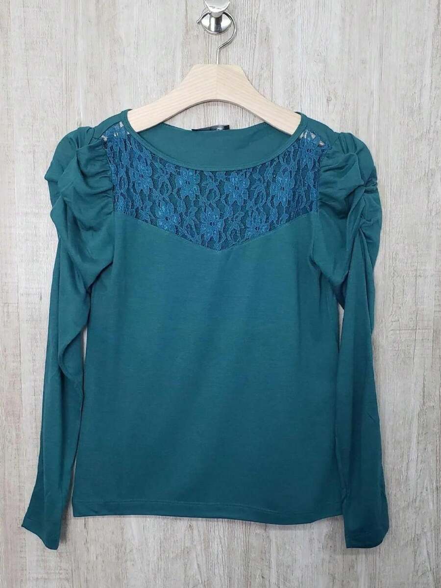 JULIET LACE BLOUSE - Màu xanh ngọc - Xem 1