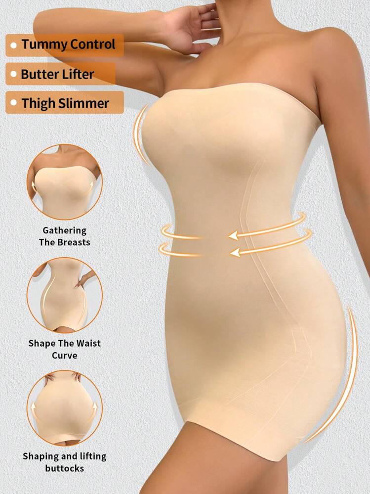 Women Seamless One Piece Bodycon Slip Dress With Tummy Control And Waist Shaping Women Shapewear SHEIN