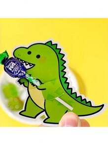 25pcs Dinosaur Lollipop Decoration Paper Card Diy Decorative Card(No Lollipops Included) - Green - View 2