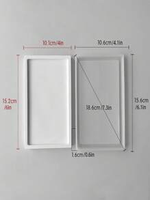 Khuôn Silicon Hình Chữ Nhật Dùng Cho Đế Lót Ly Nhựa DIY, Khay Trưng Bày Trang Sức - trắng - Xem 5