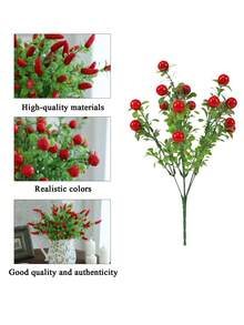 1 件 13.39 英寸/34 厘米人造塑料辣椒束，假植物，人造蔬菜枝，逼真的绿色植物，适用于家庭装饰、派对、办公室、厨房架子、圣诞节、DIY 节日装饰、农舍花瓶装饰、冬季、返校 - 辣椒綠植 - 查看 4