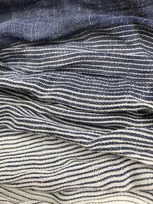 1pc Striped Linen Scarf With Tassel Pleated Artistic Sunscreen Shawl - Multicolor - View 5