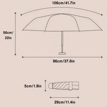 1 件可爱卡通猫狗印花紧凑型折叠雨伞，防雨防晒，多功能旅行伞男孩情人节心形情人节夏季降温、海滩、旅行 - 彩色 - 查看 11