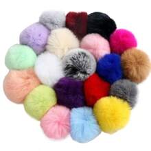 3pcs Real Rex Rabbit Fur Pompom Balls 6cm Soft Pompones Fluffy Plush Crafts Diy Pom Poms Ball Furball Home Decor Garment Hat Accessories Sewing Supplies