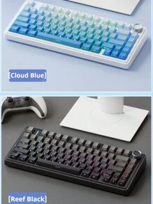 AULA wolf spider AULA F75 定制机械键盘三模式有线/无线/蓝牙电竞键盘 80 键雪绿色 Type-C 垫片结构热插拔 PBT RGB 4000mAh 电池低延迟新月轴/灰木 V3/Gaote 静音桃 V2 人体工程学 Win/电竞游戏键盘办公键盘 PC 键盘笔记本电脑键盘适用于电竞/办公 PC 配件礼物 - 雪杉綠 - 查看 5