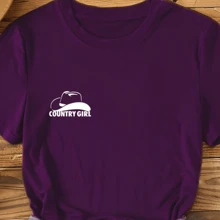 Country Girl Nova Modinha Agrogirl Cowboy Hat Showa Roça Boiadeira T-Shirt - Purple - View 2