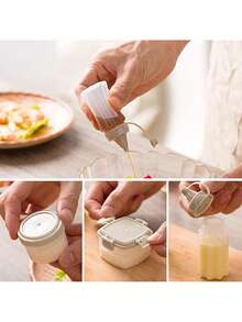 4 Mini-Ketchupflaschen mit stabilem Schraubverschluss, 25 ml, Mini-Quetschflaschen für Gewürze, tragbare Spender für Honigsauce und Salatdressing, Gläser, Behälter für Lunchboxen für Erwachsene, Inhalt auf dem Etikett (Honig, Ketchup, Sojasauce, Salatdressing), für unterwegs, zum Grillen, Mittagessen bei der Arbeit - Verschiedenfarbig - Übersicht 4