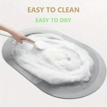 1 Stück Kleeblatt und Farbblock-Spleiß-Küchenboden-Matte aus Silikon, Puffermüdigkeit, Wasserabsorption, rutschfeste Trockenheit, geeignet für Küche/Esszimmer/Wäsche/Badezimmer/Zugang/Tür usw. Raumdekoration