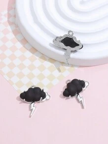 5pcs Gold-tone Rain Cloud Shaped Diy Jewelry Pendant For Earrings, Necklaces, Bracelets