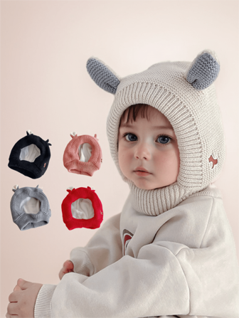 Baby Hats 1-3 Years Boys Girls Cute Ears Bonnet Winter Warm Thicken Caps Children's Earflap Hat Kids Winter Beanies Cap