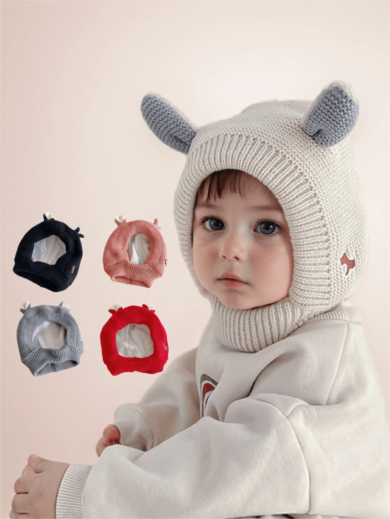 Baby Hats 1-3 Years Boys Girls Cute Ears Bonnet Winter Warm Thicken Caps Children's Earflap Hat Kids Winter Beanies Cap - Hedging Cap - View 1